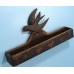 Antique Swiss Black Forest Wood Carving Wall Pocket Letter Holder Swallow Relief   292464290067